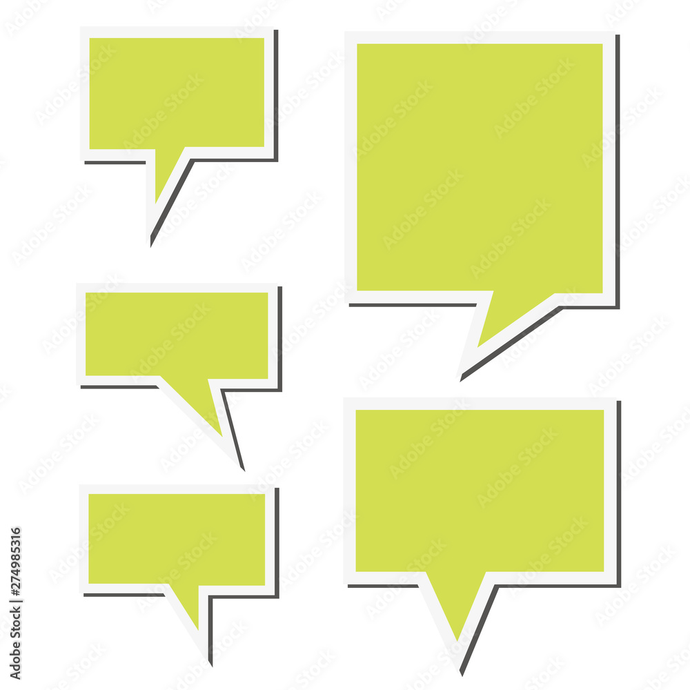 Set of green speech sticker bubbles. Vector illustration. Set of green speech sticker bubbles. Vector illustration.