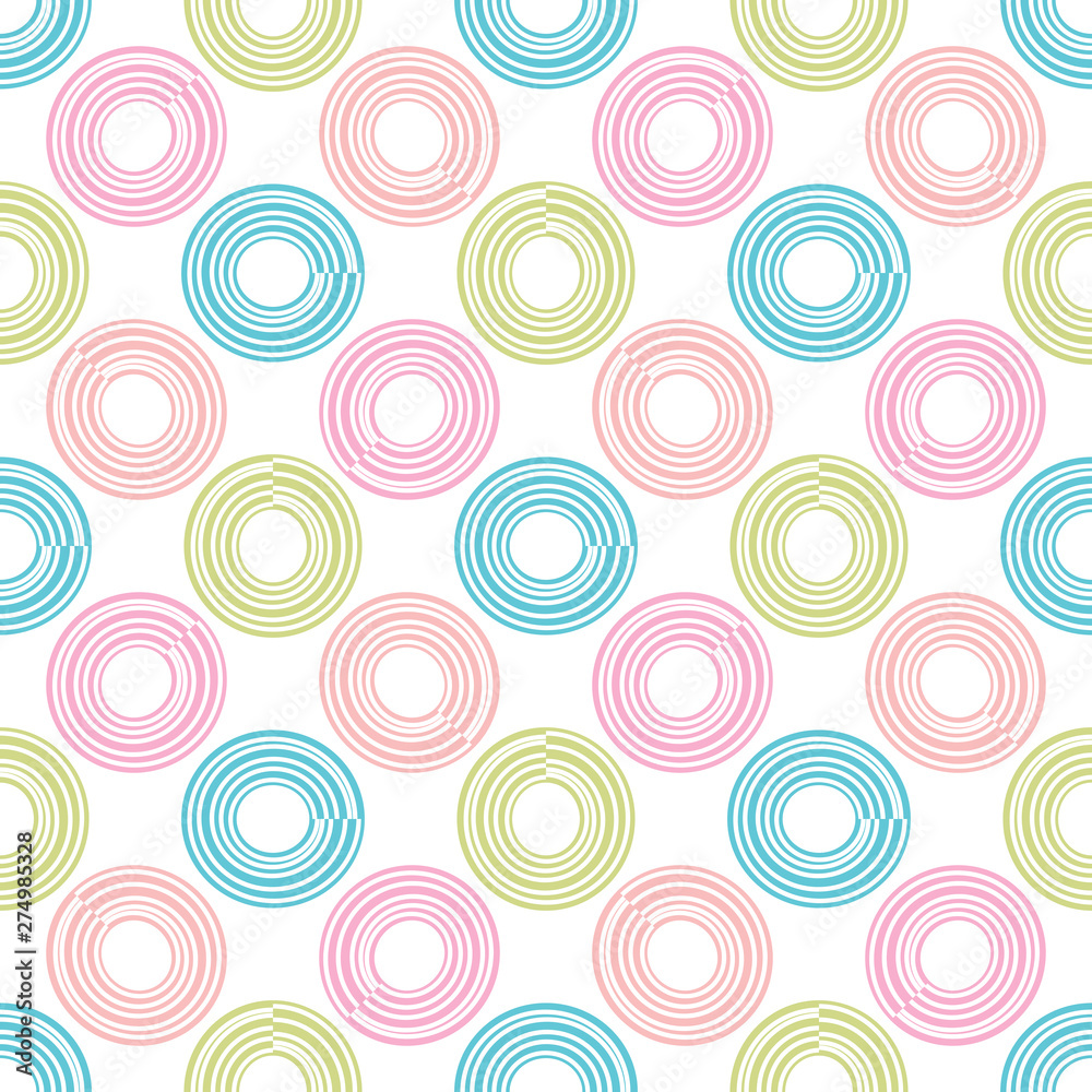 Abstract seamless pattern of circles. Vector illustration. 