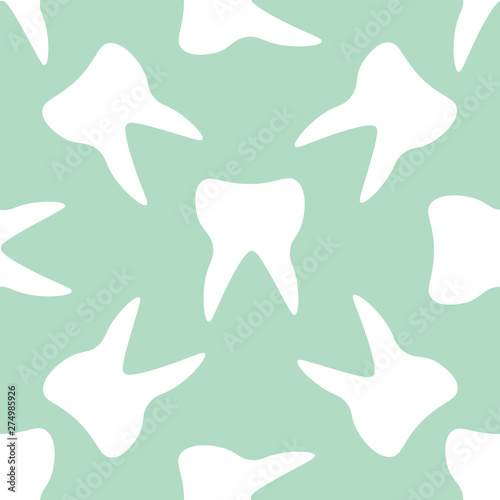 Tooth abstract seamless pattern. Medical background. Vector illustration.