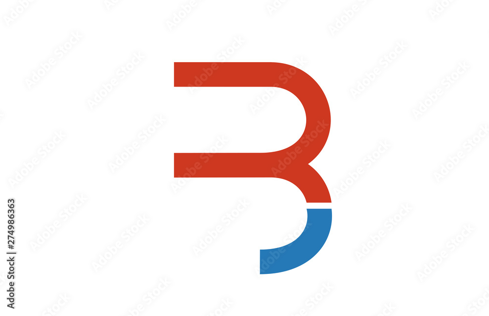 red blue B alphabet letter logo icon design sign red blue B alphabet letter logo icon design sign