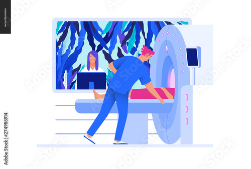 Medical tests Blue illustration - MRT