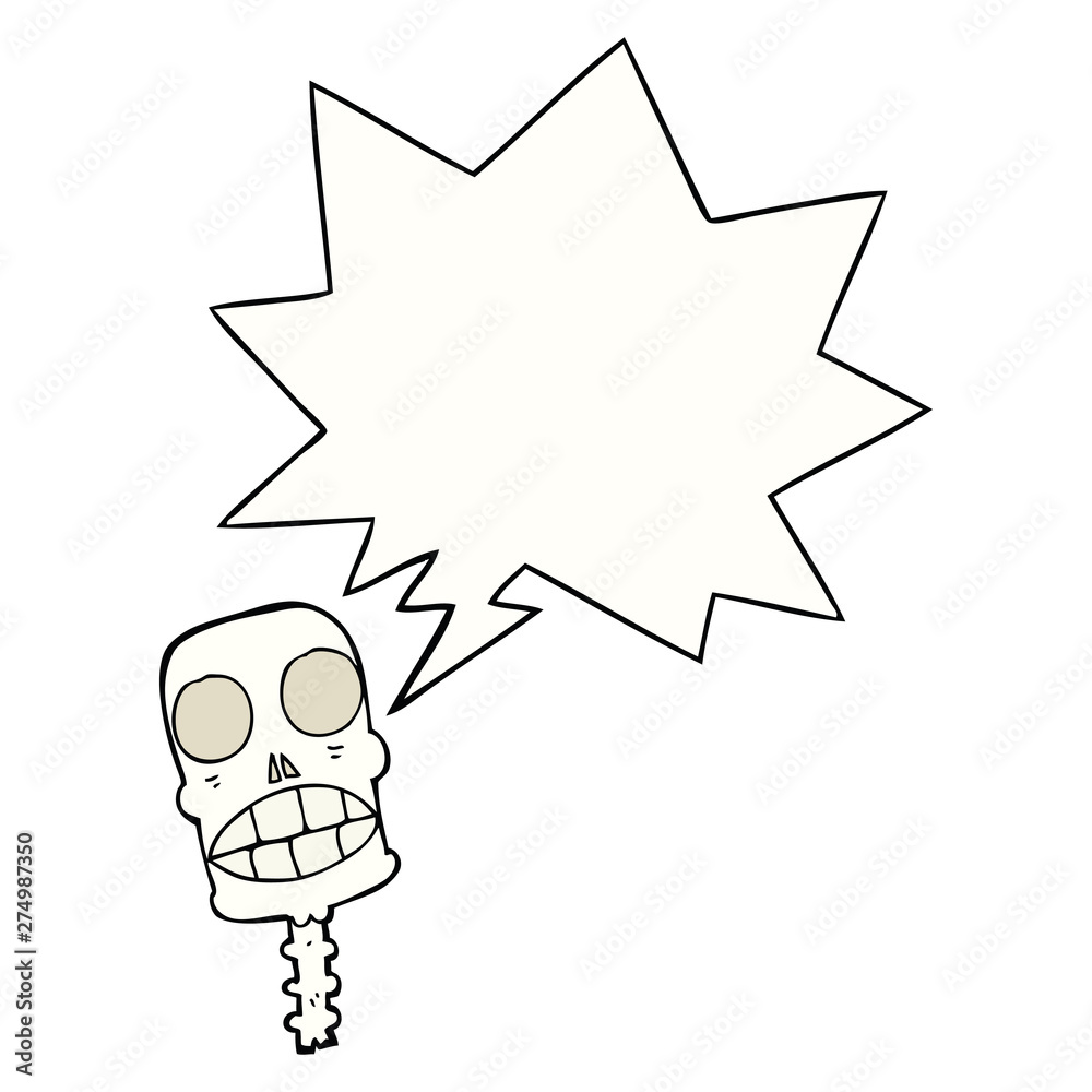 cartoon spooky skull and speech bubble cartoon spooky skull and speech bubble