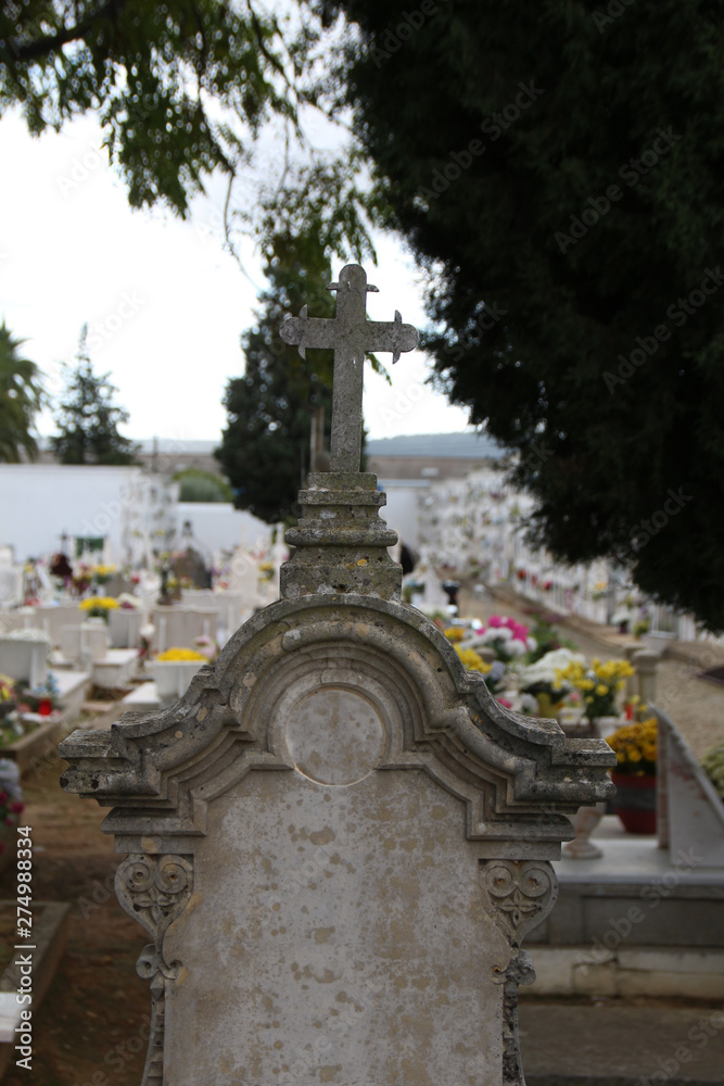 Obraz premium detail of tomb in cemetary