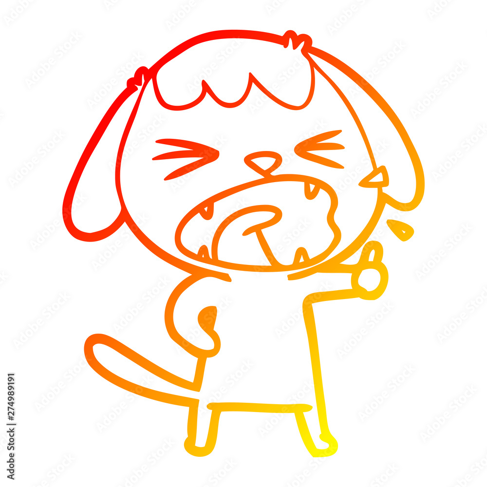 warm gradient line drawing cute cartoon dog barking warm gradient line drawing cute cartoon dog barking