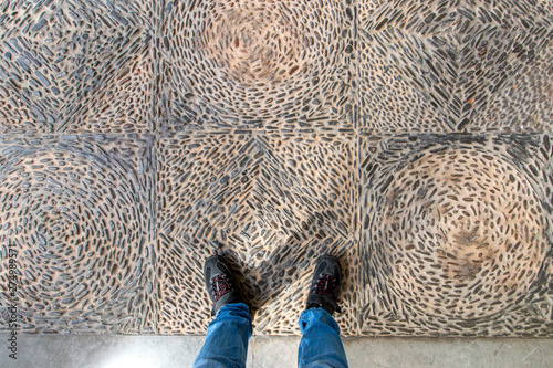 Εκτύπωση καμβά pebblestone ground texture