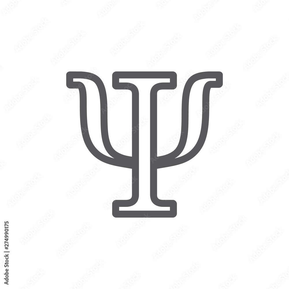 Psi symbol isolated on white background. Psychology icon. Vector Psi symbol isolated on white background. Psychology icon. Vector