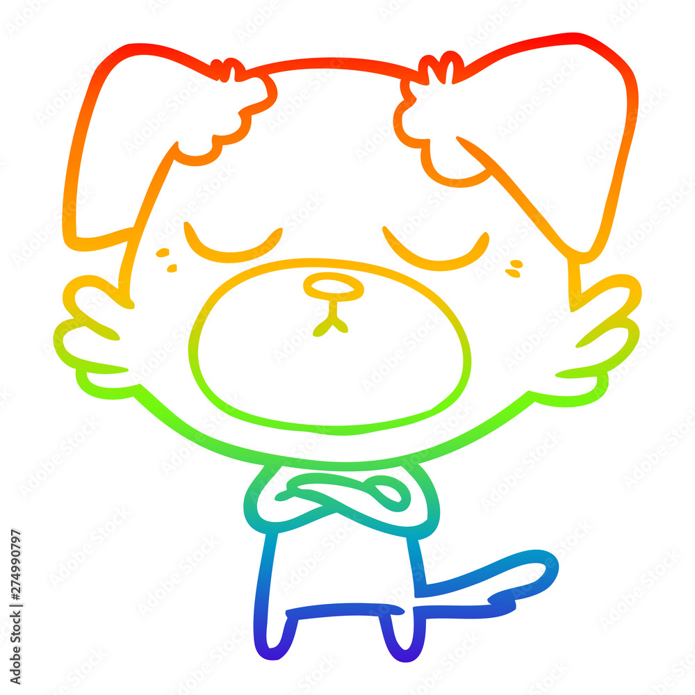 rainbow gradient line drawing cute cartoon dog rainbow gradient line drawing cute cartoon dog