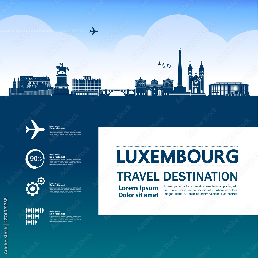 Luxembourg  travel destination vector illustration.
