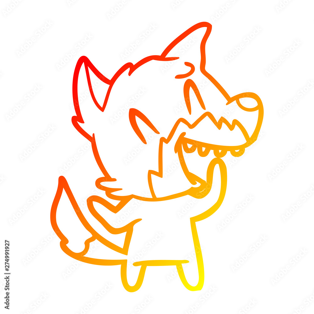 warm gradient line drawing laughing fox cartoon warm gradient line drawing laughing fox cartoon