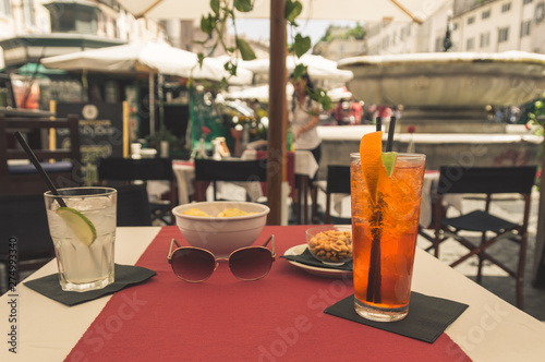 Photography Italian cocktail in Campo De Fiori, Rome, Italy