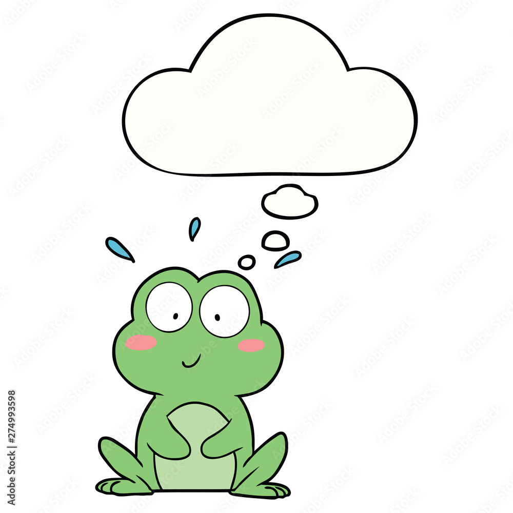 cute cartoon frog and thought bubble cute cartoon frog and thought bubble