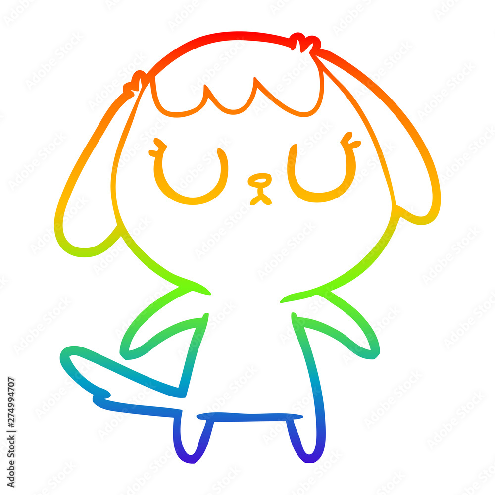 rainbow gradient line drawing cute cartoon dog rainbow gradient line drawing cute cartoon dog