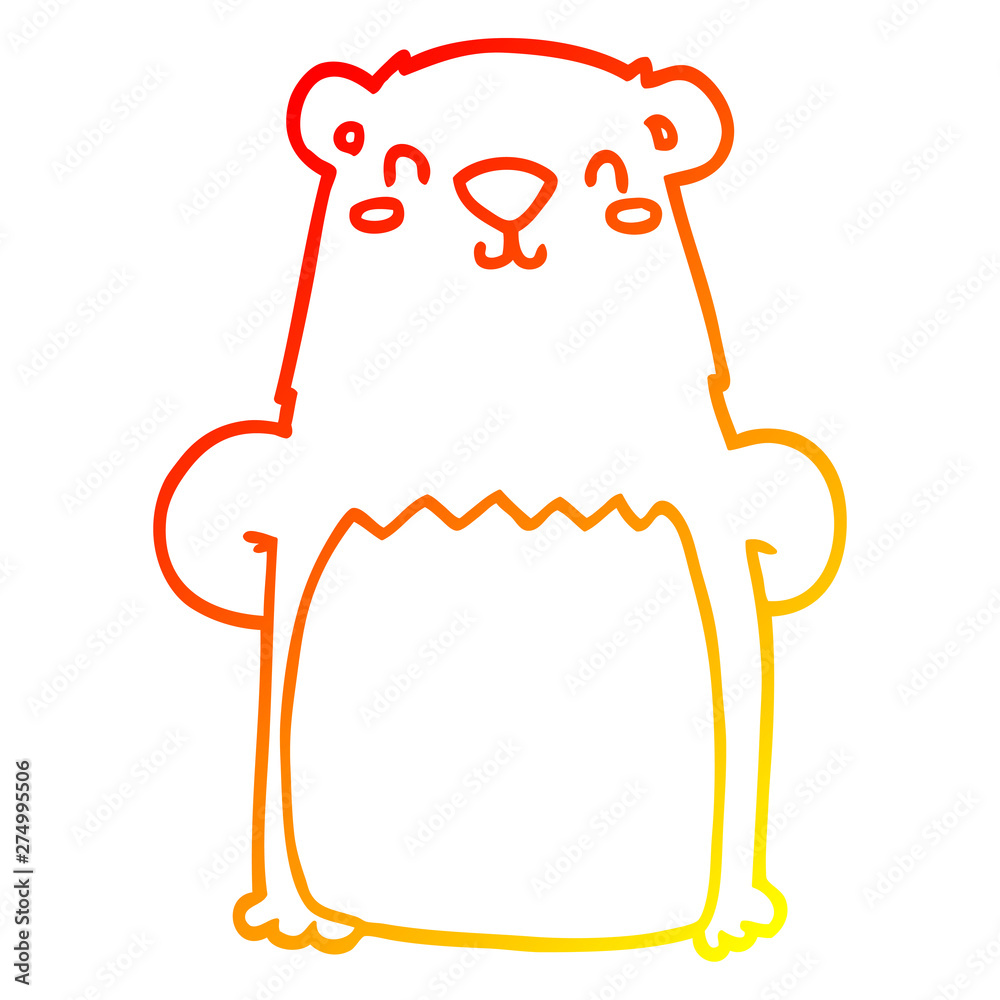 warm gradient line drawing cartoon bear warm gradient line drawing cartoon bear