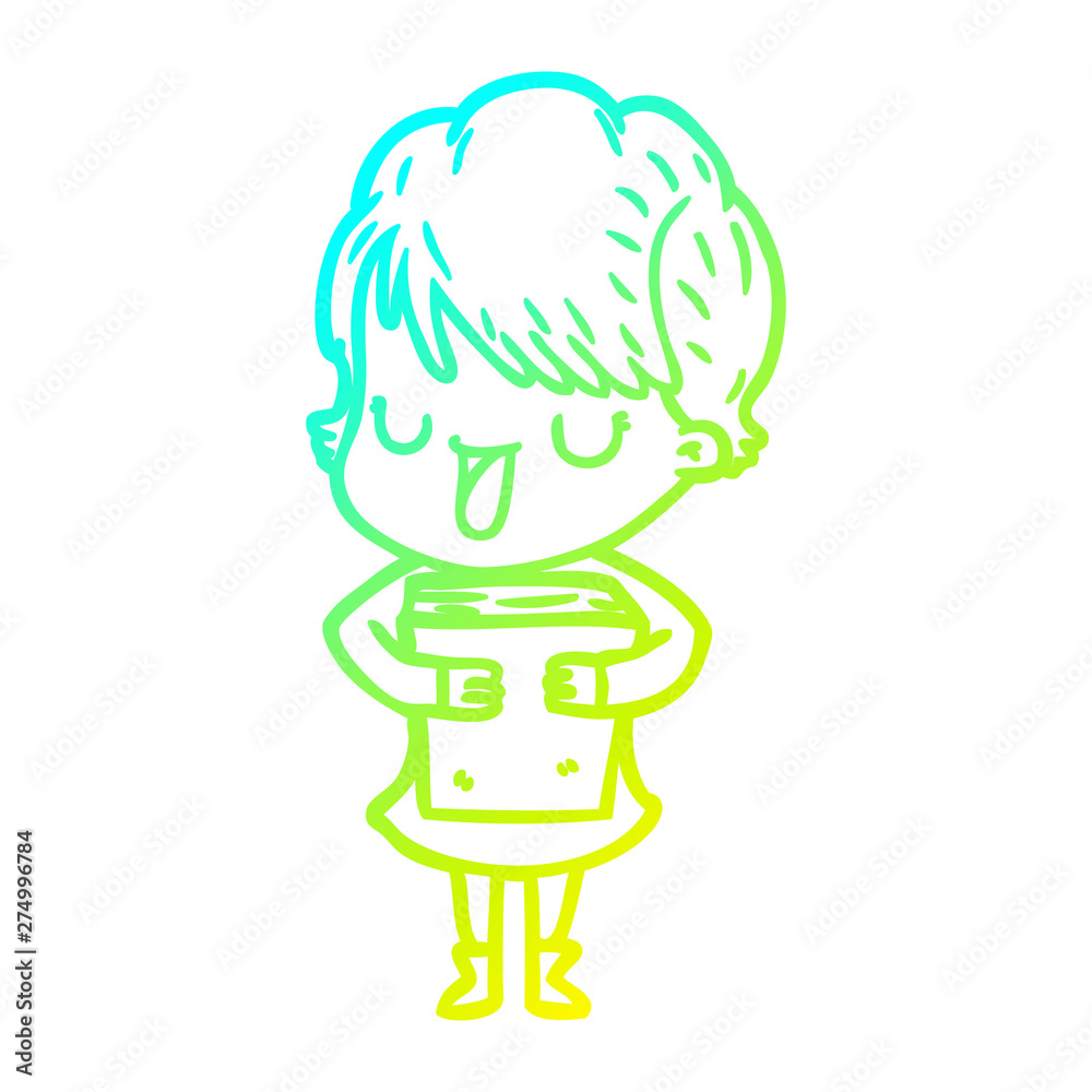 cold gradient line drawing cartoon woman talking cold gradient line drawing cartoon woman talking