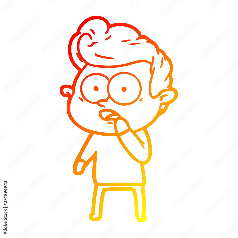 warm gradient line drawing cartoon staring man warm gradient line drawing cartoon staring man