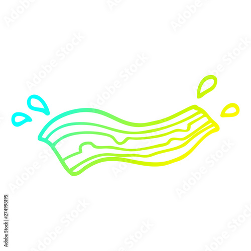 cold gradient line drawing cartoon sizzling bacon