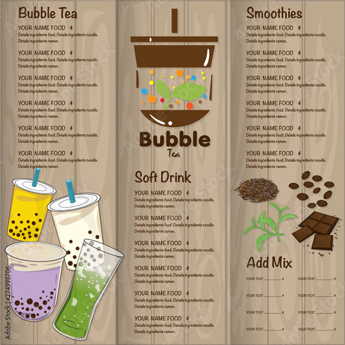 bubble tea menu graphic template