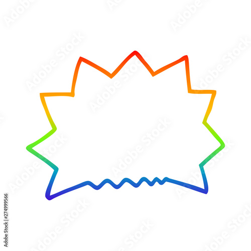 rainbow gradient line drawing cartoon big bang explosion