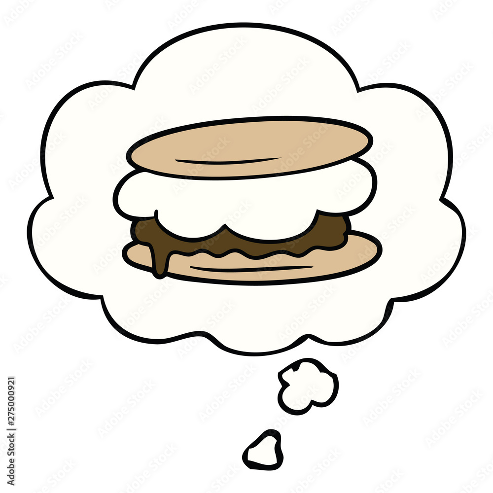smore cartoon and thought bubble