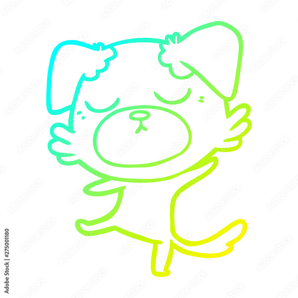 cold gradient line drawing cute cartoon dog cold gradient line drawing cute cartoon dog