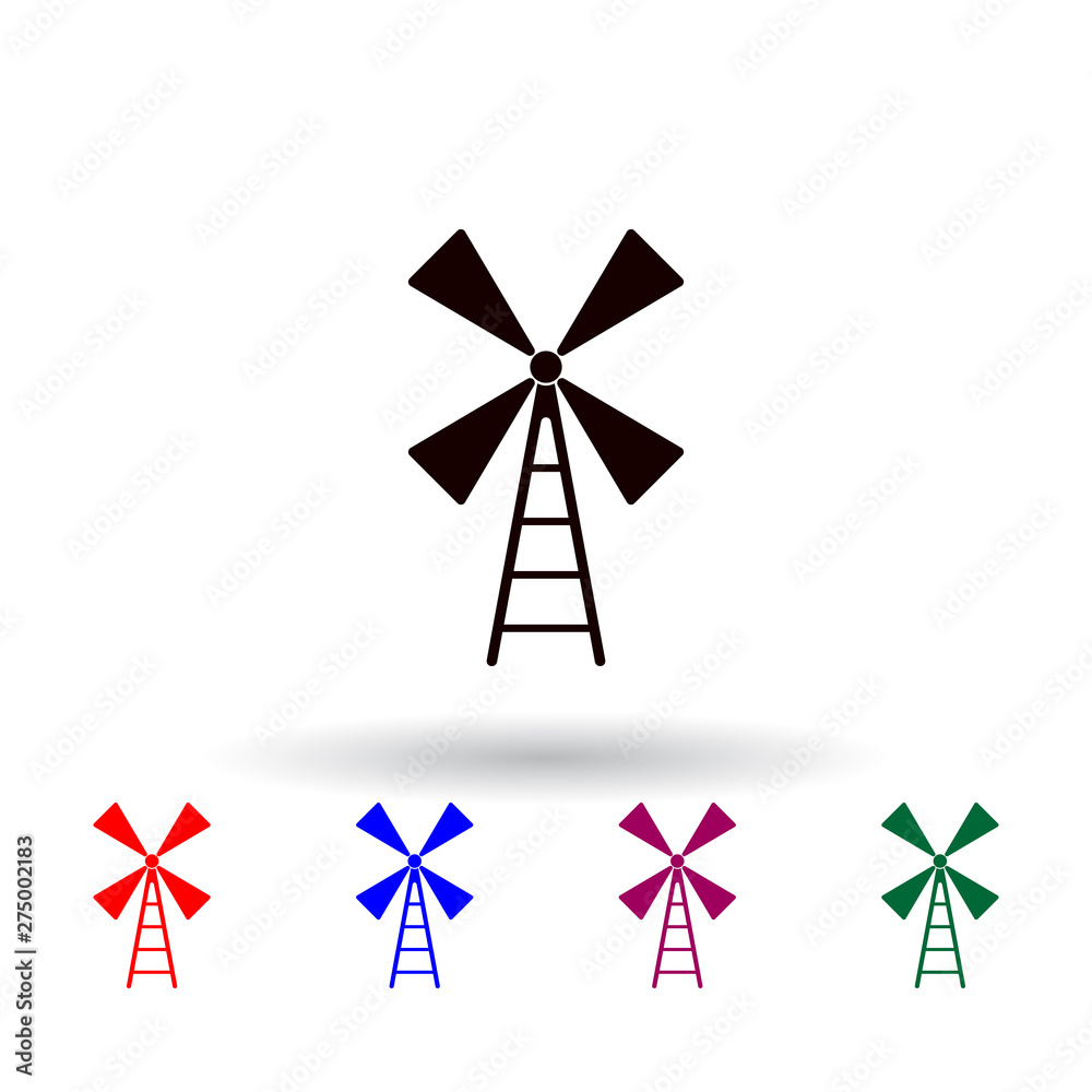 windmill multi color icon. Elements of farm set. Simple icon for websites, web design, mobile app, info graphics windmill multi color icon. Elements of farm set. Simple icon for websites, web design, mobile app, info graphics