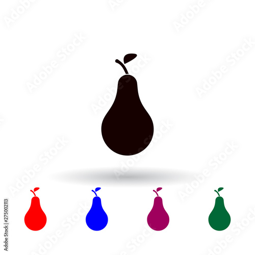 pear multi color icon. Elements of farm set. Simple icon for websites, web design, mobile app, info graphics