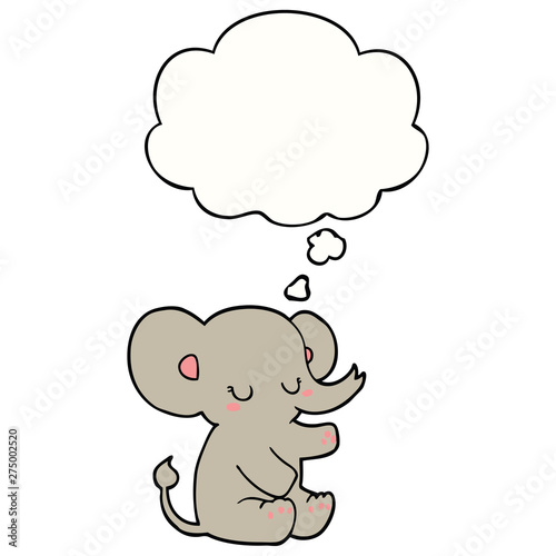 cartoon elephant and thought bubble