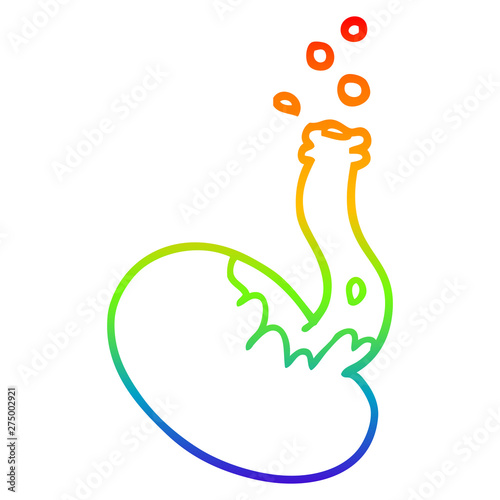 rainbow gradient line drawing cartoon chemical reaction