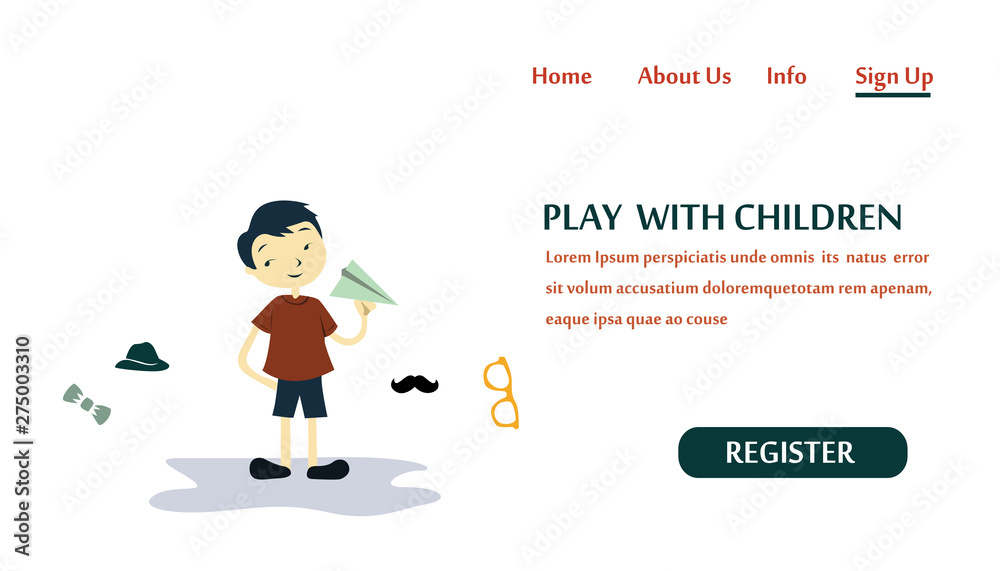 Landing Page Play With Children, Kids Zone Modern Vector Illustration Concept for Website Template and Mobile Website Development Landing Page Play With Children, Kids Zone Modern Vector Illustration Concept for Website Template and Mobile Website Development