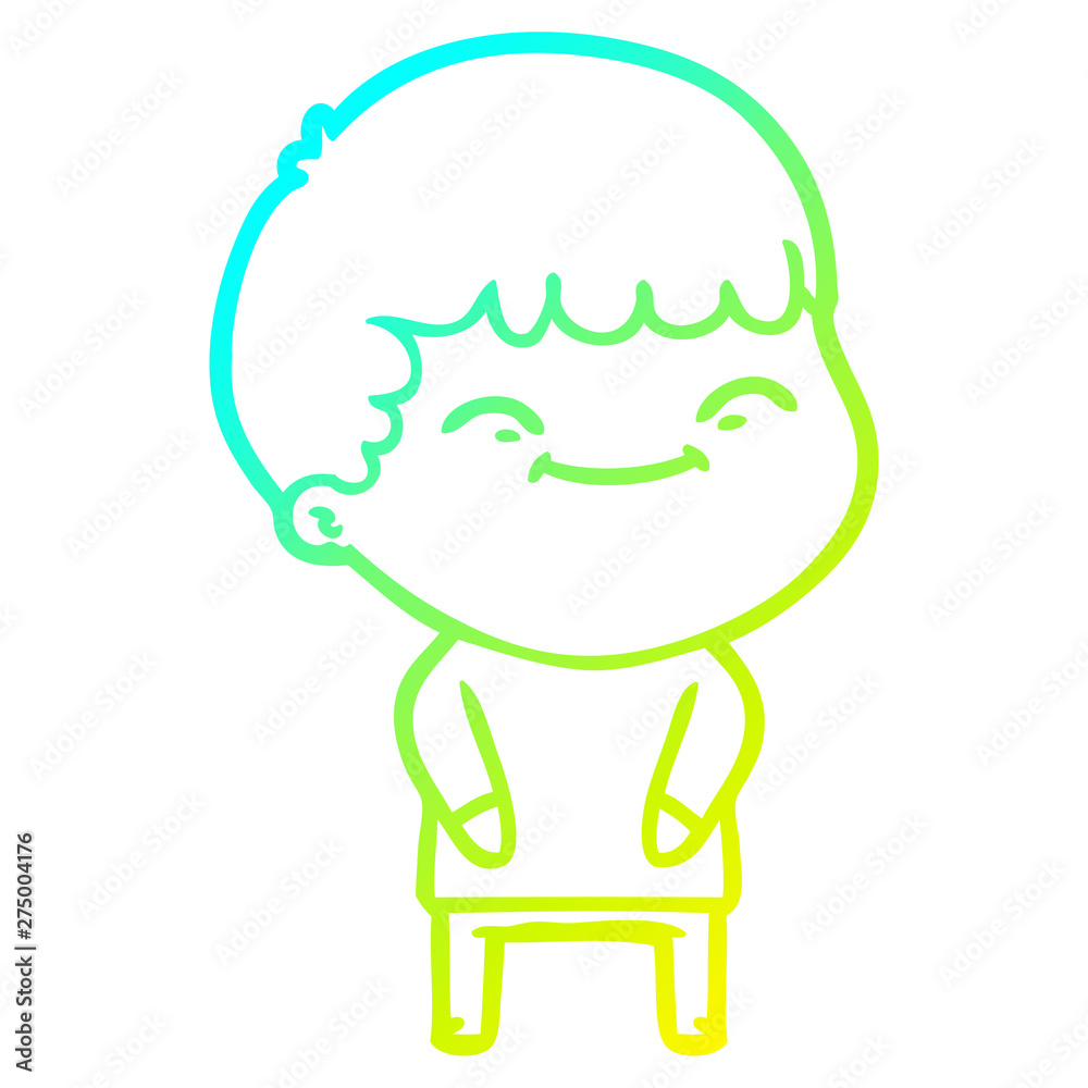 cold gradient line drawing cartoon happy boy cold gradient line drawing cartoon happy boy