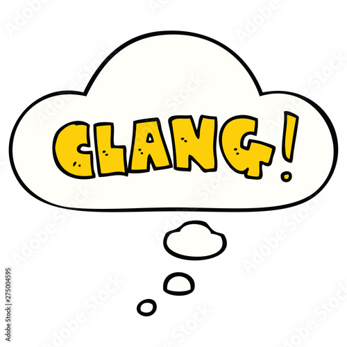 cartoon word clang and thought bubble