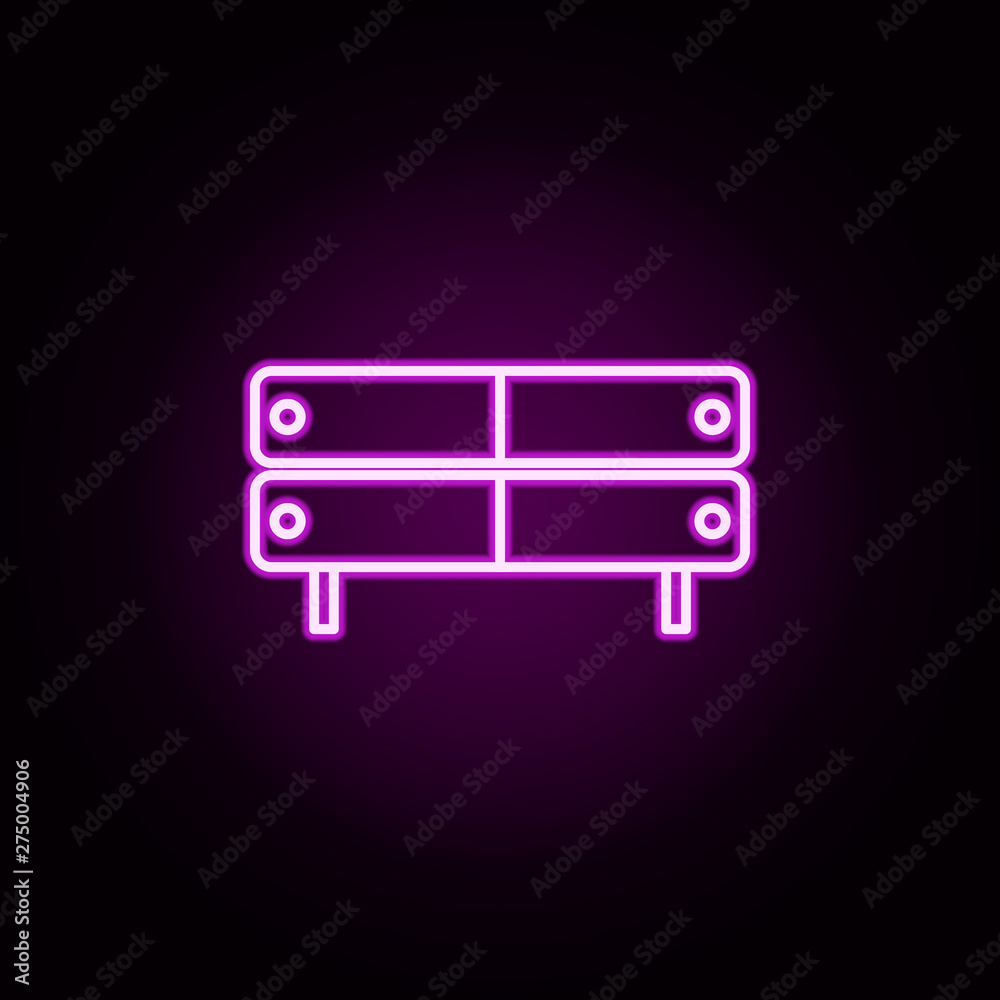 dresser neon icon. Elements of home things set. Simple icon for websites, web design, mobile app, info graphics dresser neon icon. Elements of home things set. Simple icon for websites, web design, mobile app, info graphics