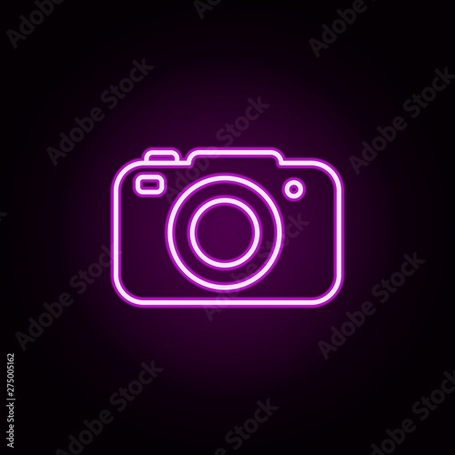 camera neon icon. Elements of home things set. Simple icon for websites, web design, mobile app, info graphics