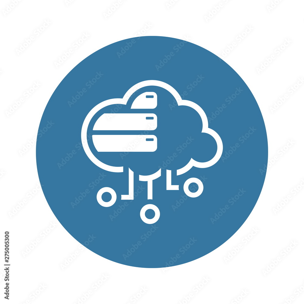 Simple Cloud Database Vector Icon Simple Cloud Database Vector Icon