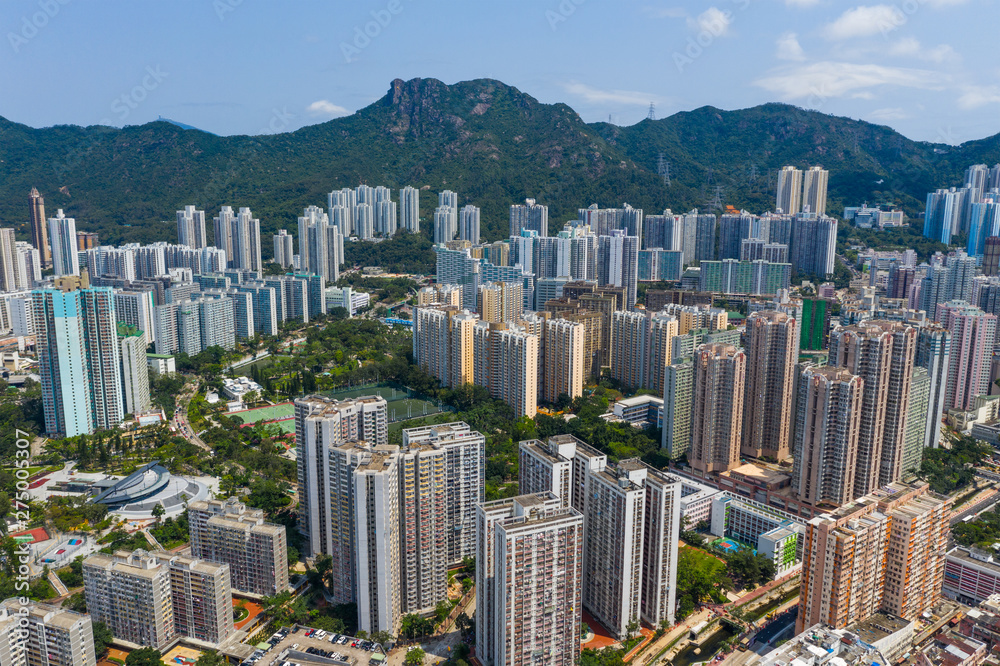 Fototapeta premium Aerial view of Hong Kong city