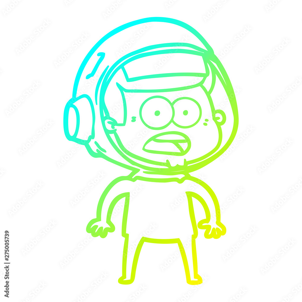 cold gradient line drawing cartoon surprised astronaut cold gradient line drawing cartoon surprised astronaut