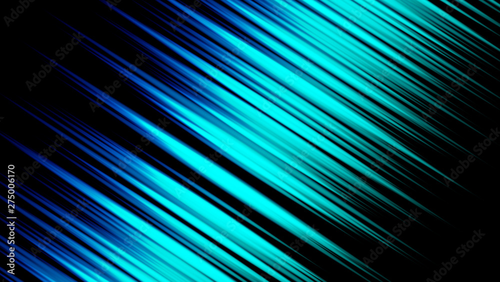 abstract blue greenLight and Stripes Moving Fast Over Dark  background