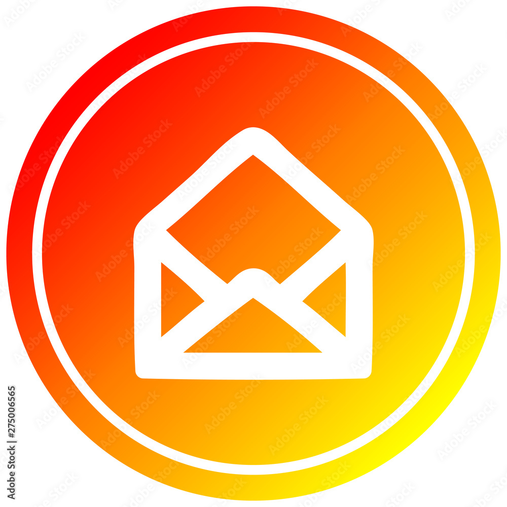 envelope letter circular in hot gradient spectrum envelope letter circular in hot gradient spectrum