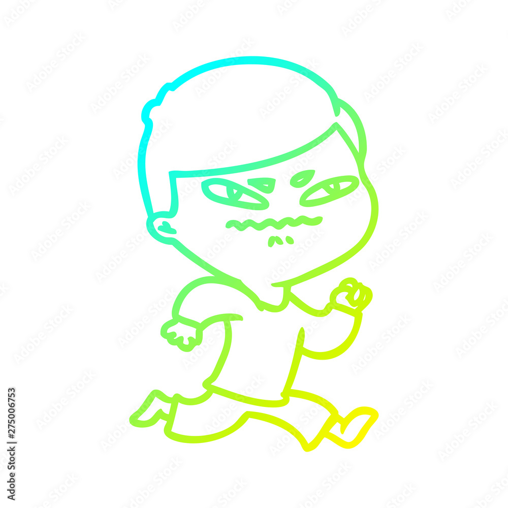 cold gradient line drawing cartoon angry man cold gradient line drawing cartoon angry man