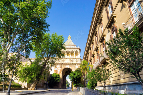 City Gate of Porta Nuova in Palermo, Italy.