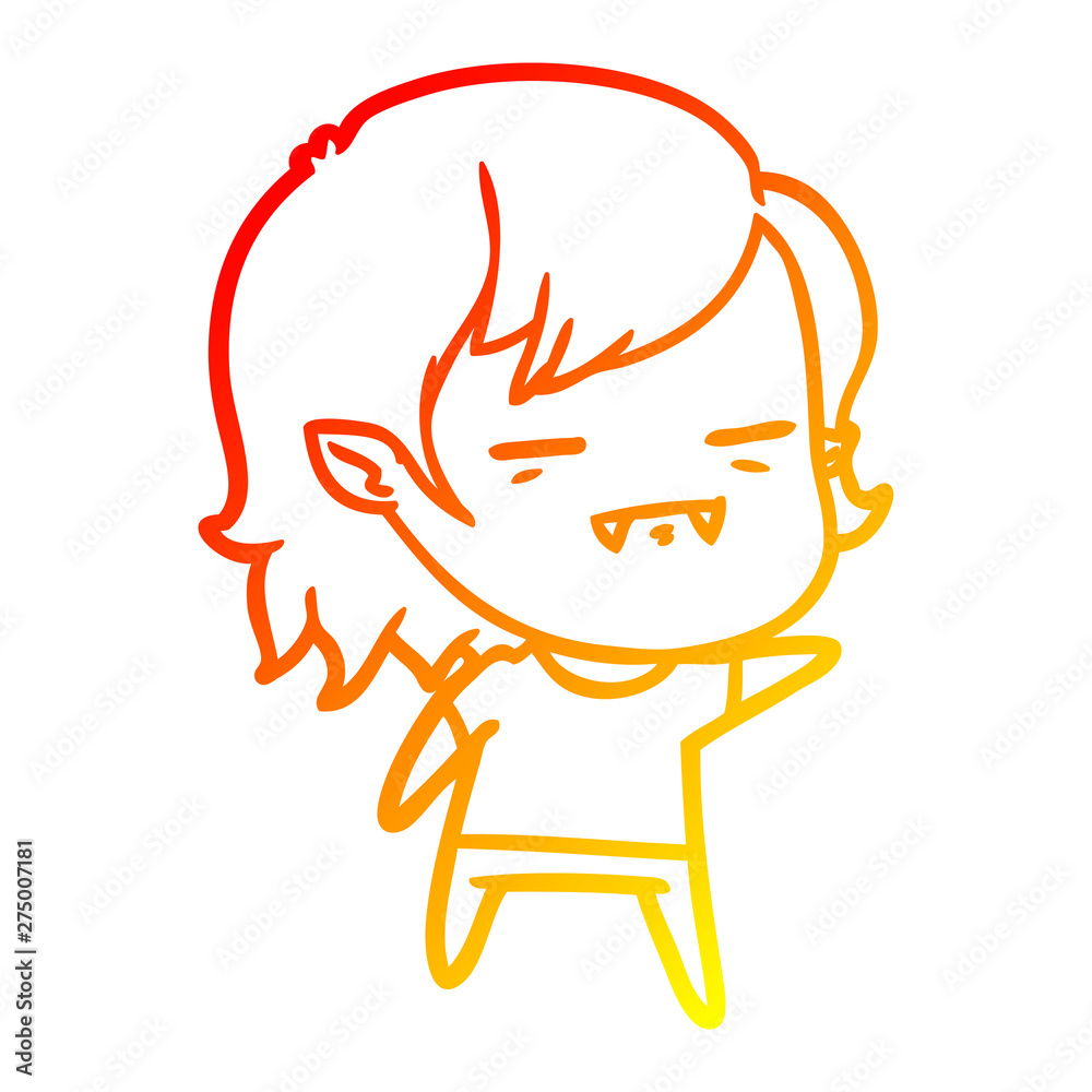 warm gradient line drawing cartoon undead vampire girl pointing warm gradient line drawing cartoon undead vampire girl pointing