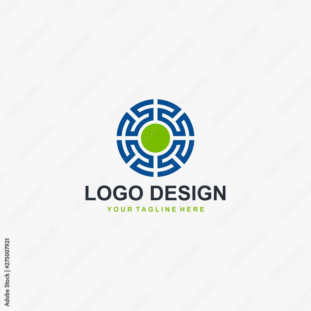 Circle technology logo element icon design, abstract labyrinth illustration design. Tech logo for business company. Circle technology logo element icon design, abstract labyrinth illustration design. Tech logo for business company.