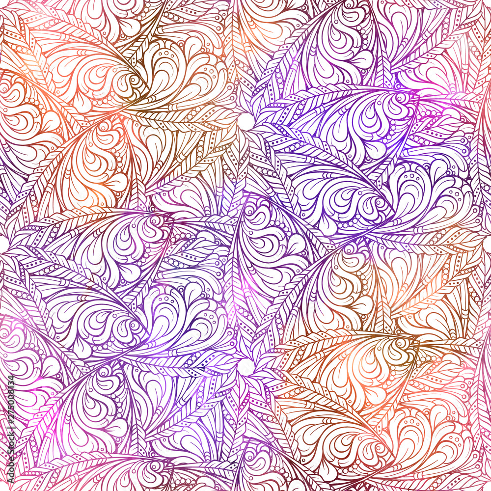 Colorful abstract floral ethnic seamless pattern.