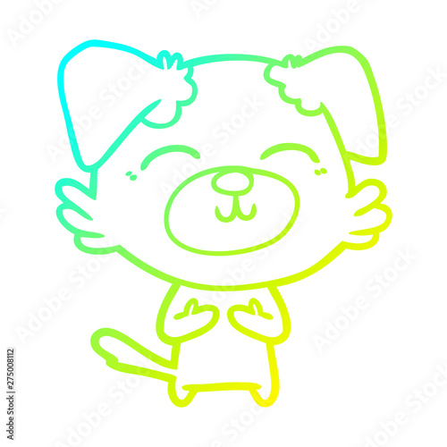 cold gradient line drawing cartoon dog