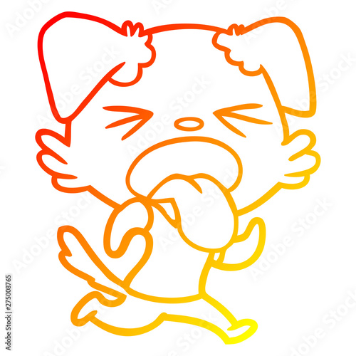 warm gradient line drawing cartoon disgusted dog