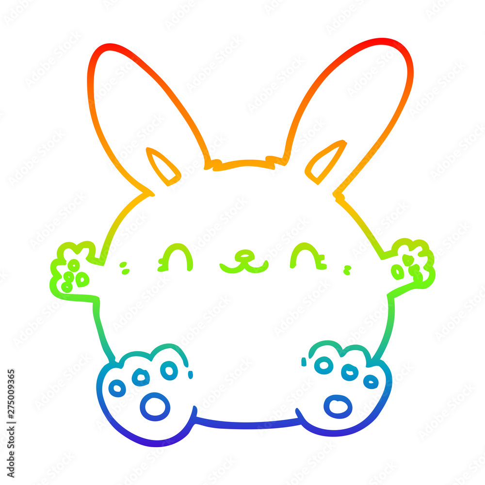 rainbow gradient line drawing cute cartoon rabbit rainbow gradient line drawing cute cartoon rabbit