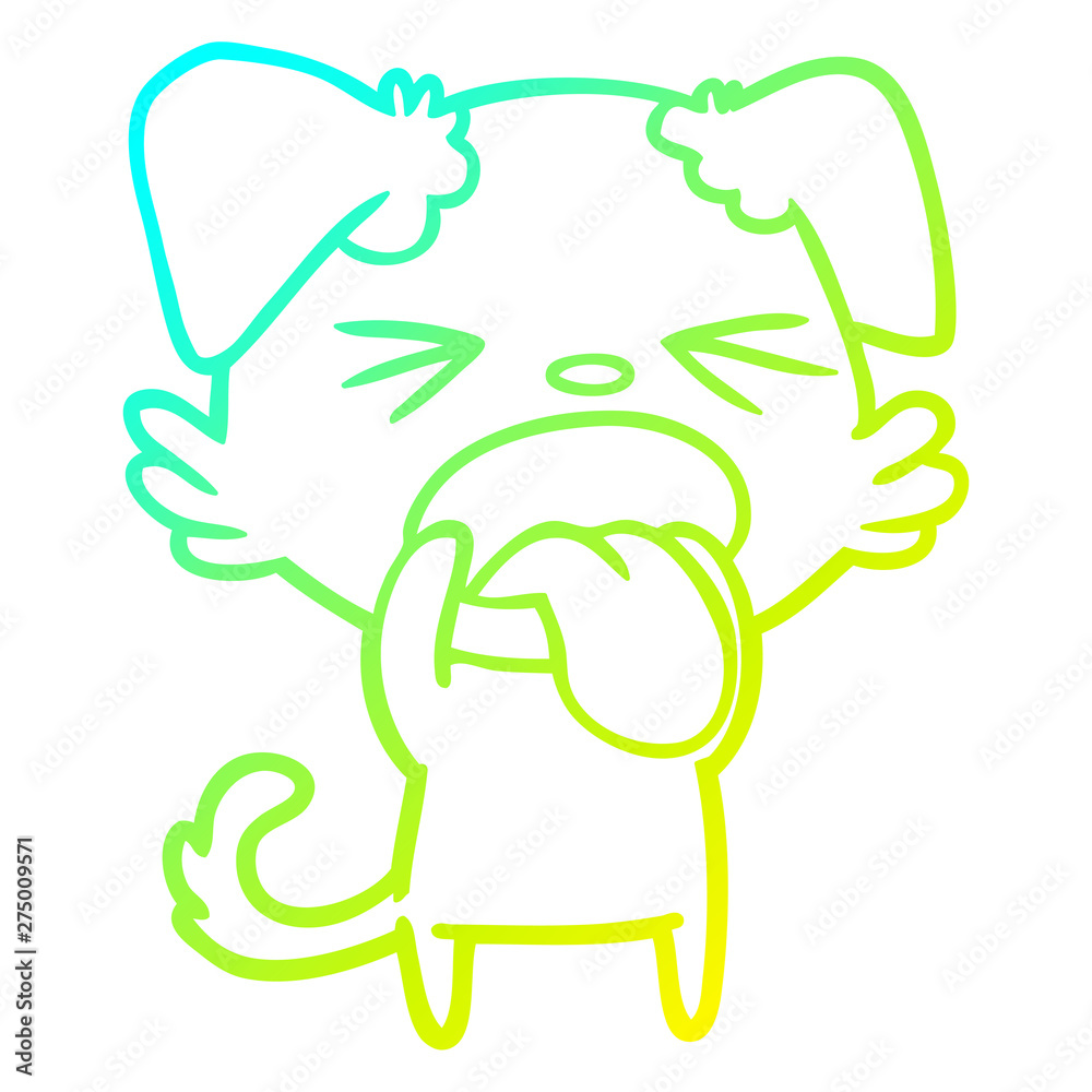 cold gradient line drawing cartoon disgusted dog cold gradient line drawing cartoon disgusted dog