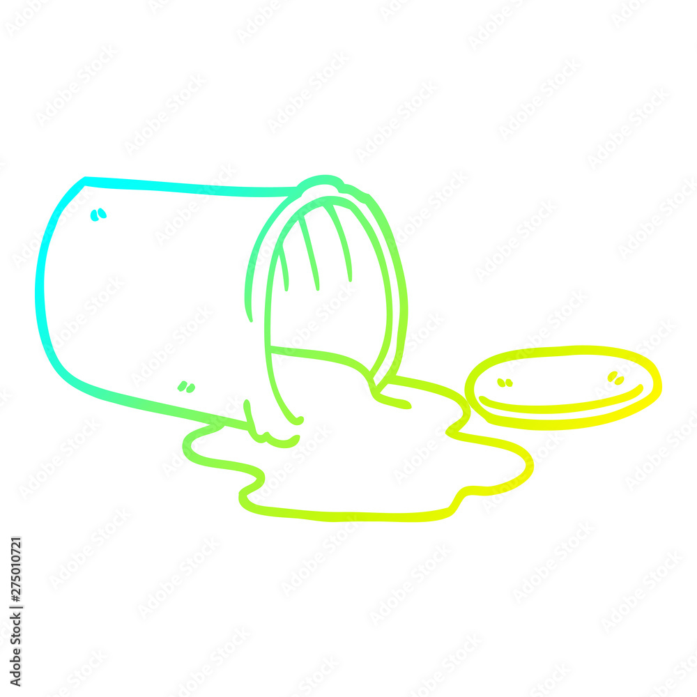 Fototapeta premium cold gradient line drawing cartoon spilt paint