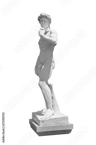 White background, David sculpture, Michelangelo 1501—1504