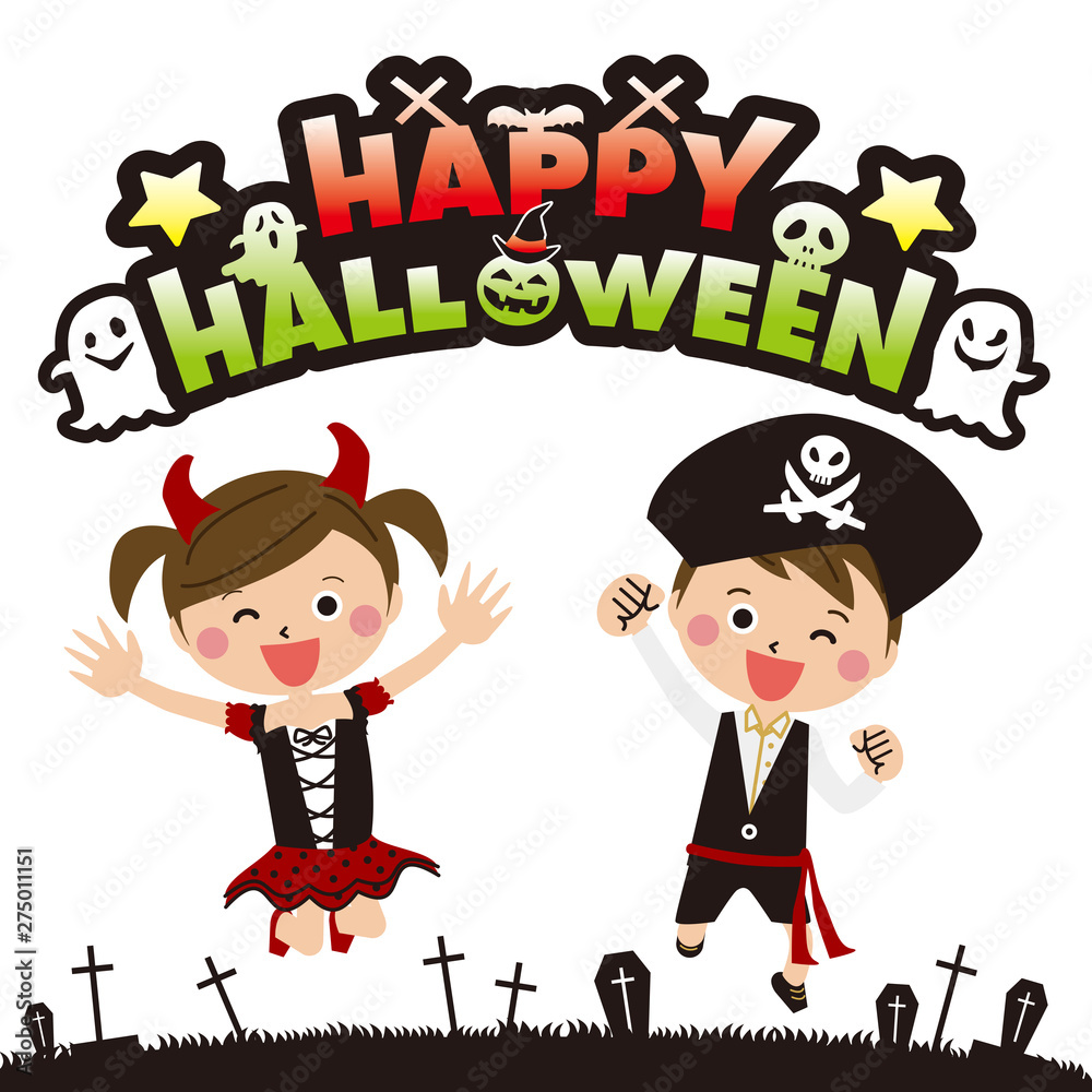 ポップなキッズ2人のハロウィンの仮装その2 ポップなキッズ2人のハロウィンの仮装その2